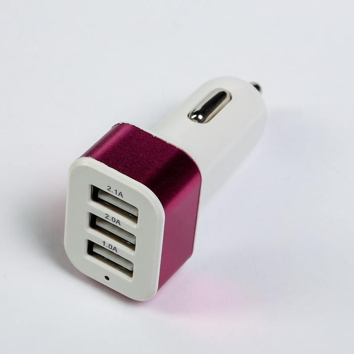 Автомобильное зарядное устройство TORSO, 3 USB 1,0 Ах2 и 2,1 А, МИКС