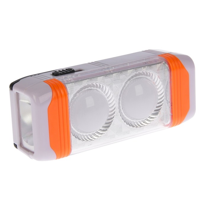 Фонарик 2+1 диодов, бело-розовый, 3 ААА, 5.5х14 см