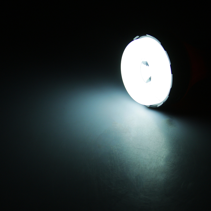 Фонарик 220 В, 1+1+1 диодов, 3 режима, вход д/USB, б/проводов, чёрно-оранжевый, 6х15.5 см