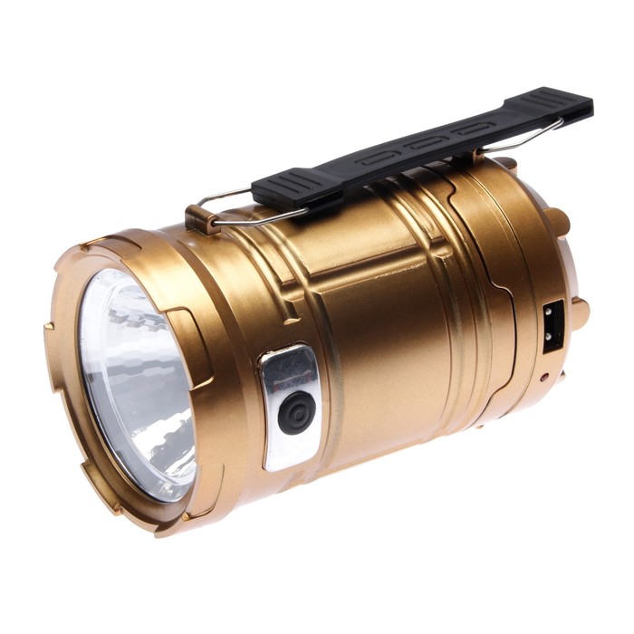 Фонарик 220В, 1+1 диодов, солнечная батарея, 3 режима, вентилятор, микс, 9х17 см