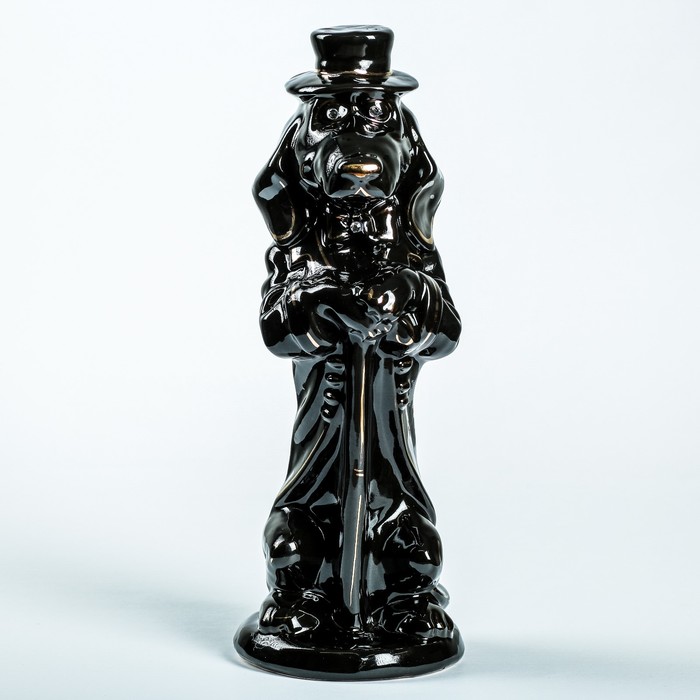 Копилка "Собака Олигарх"  глянец чёрный