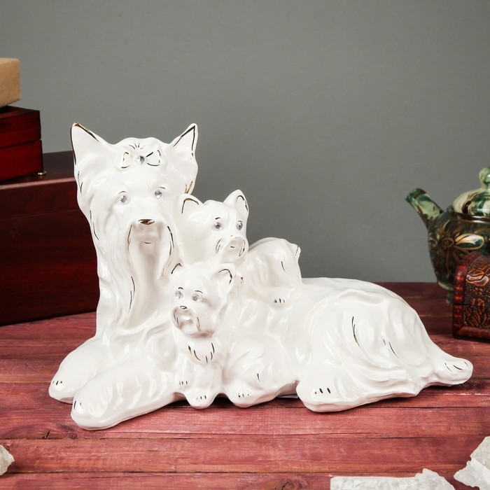 Сувенир "Собака Йорк мама", глянец, белый