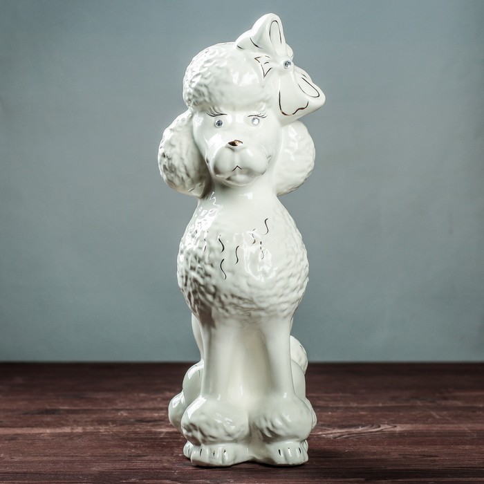 Сувенир "Собака Пудель", глянец, белый