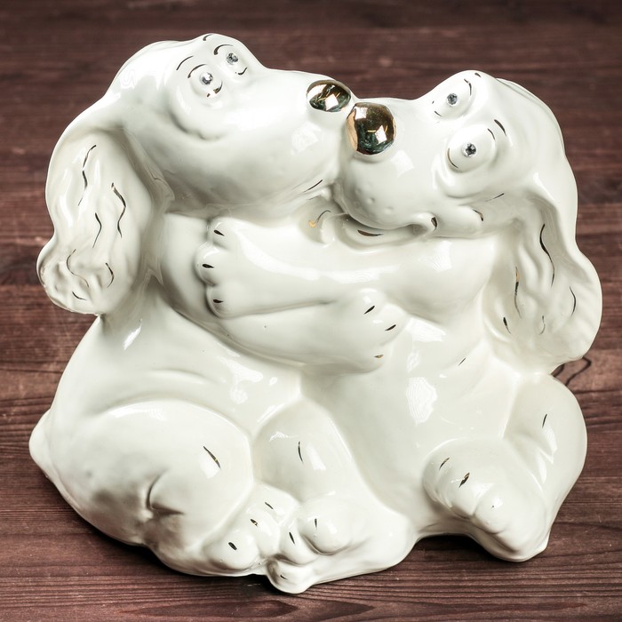 Сувенир "Собаки влюбленные", глянец, белый