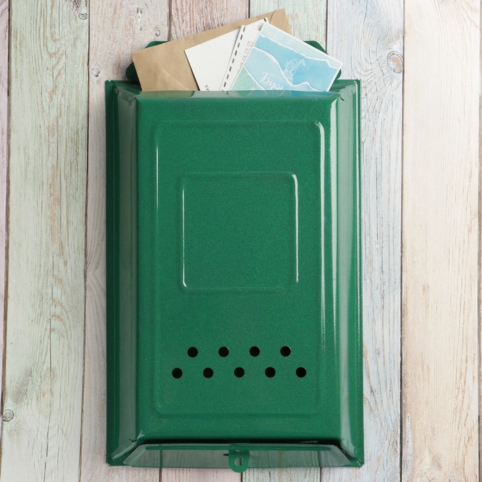 Ящик почтовый «Классика», вертикальный, без замка (с петлёй), зелёный