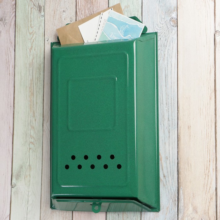 Ящик почтовый «Классика», вертикальный, без замка (с петлёй), зелёный
