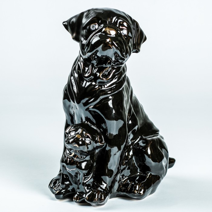 Сувенир "Собака Мопс мама", глянец, чёрный