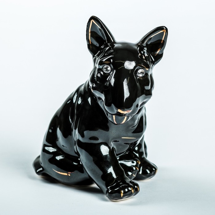 Статуэтка "Собака Бультерьер" глянец чёрный