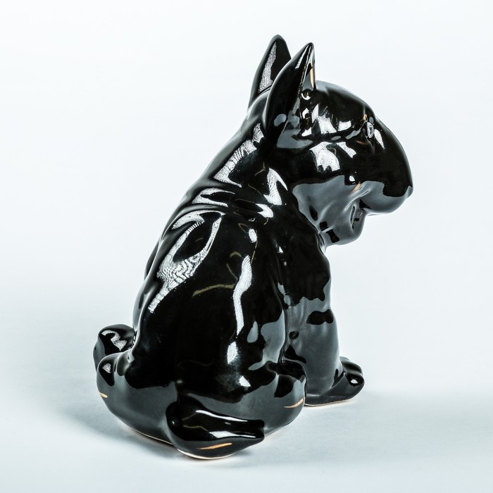 Статуэтка "Собака Бультерьер" глянец чёрный