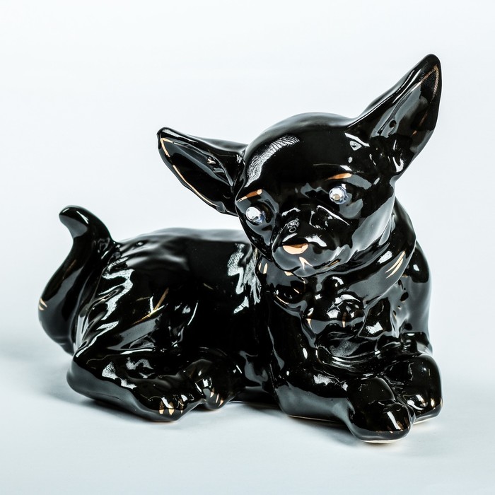 Сувенир "Собака Чихуахуа", лежачий, глянец, чёрный