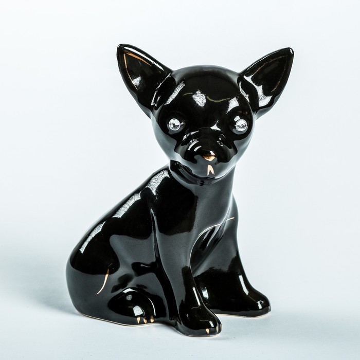 Сувенир "Собака Чихуахуа", мини, глянец, чёрный