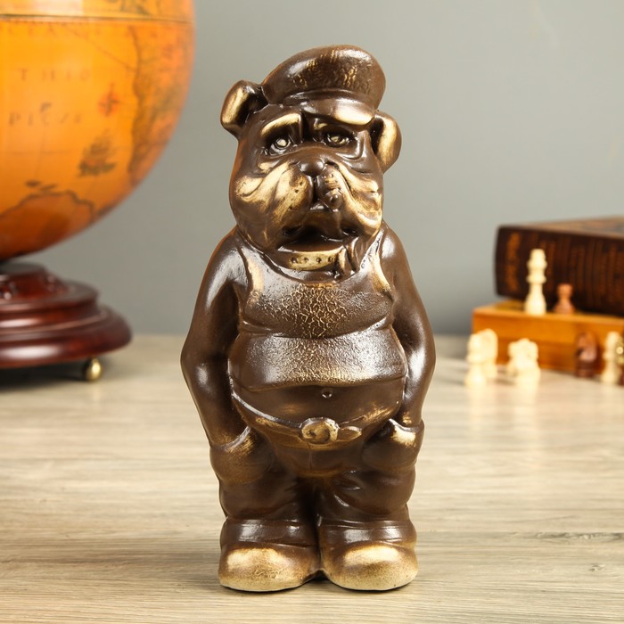 Статуэтка "Собака Бульдог Фраер", шамот