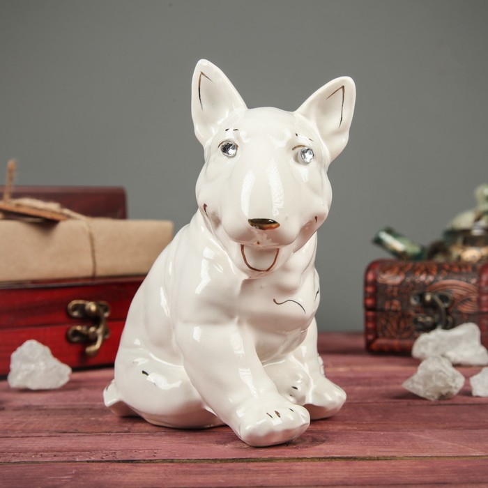Сувенир "Собака Бультерьер" глянец белый