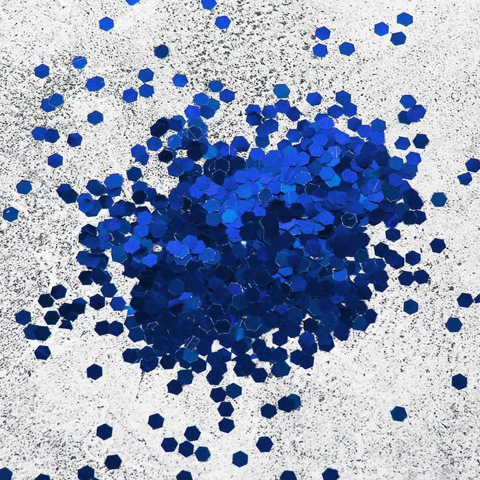 Наполнитель для шара "Конфетти шестиугольник" синий 1кг