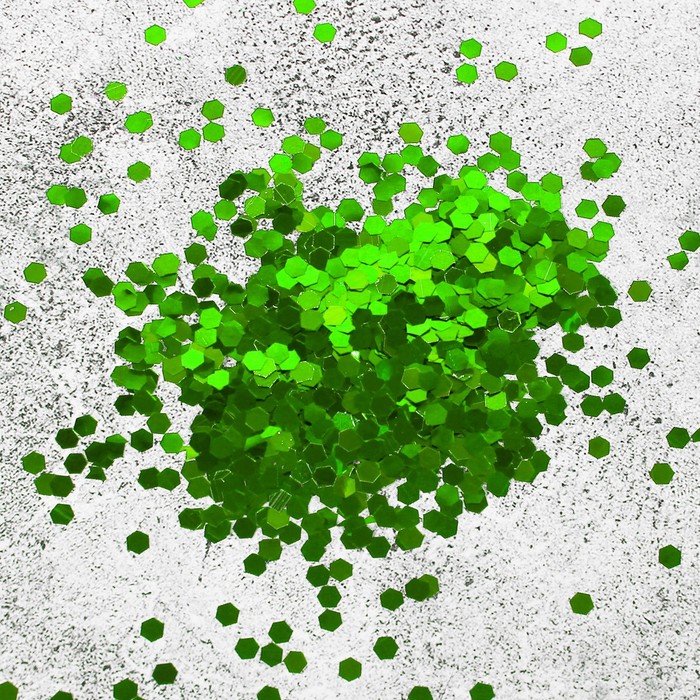 Наполнитель для шара "Конфетти шестиугольник" зеленый 1кг