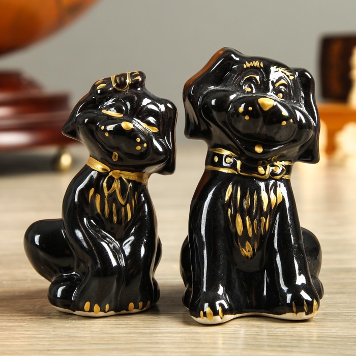 Статуэтки "Собачки пара "чёрные