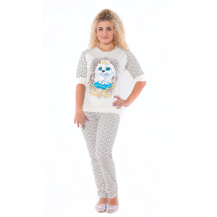 Комплект женский (джемпер, брюки) ТК-456 цвет бежевый, р-р 50