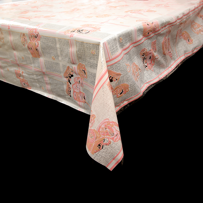 Клеенка ПВХ на пленке Lace, ширина 132 см "Чаепитие", рулон 22 м