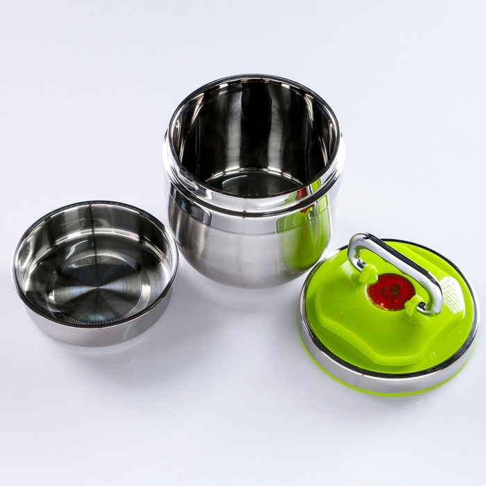 Ланч-бокс «Вспышка», 1.4 л, 1 тарелка, внутри металл, микс, 14 × 16.5 см