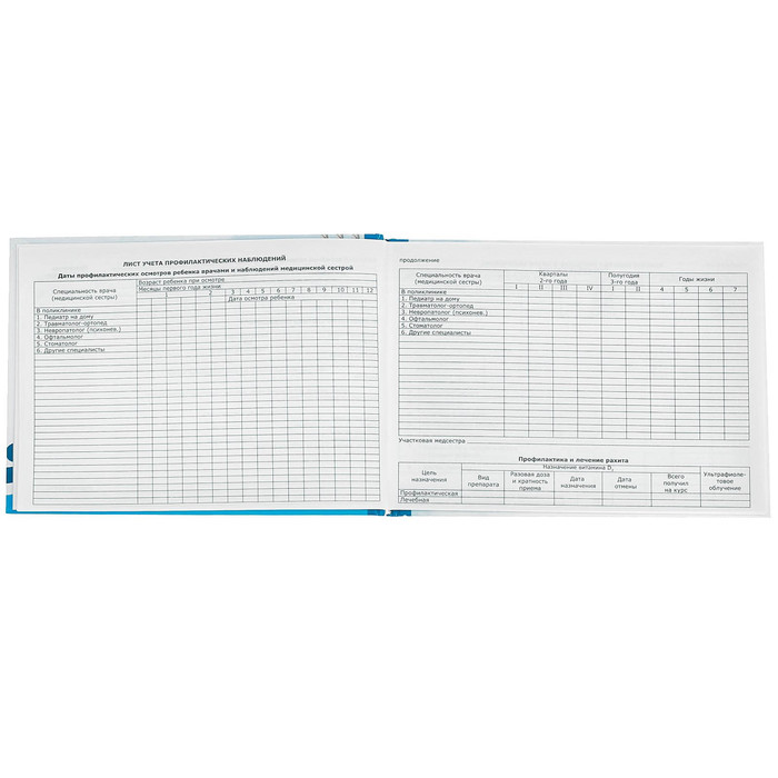 Медицинская карта. История развития ребенка "Голубой кит"
