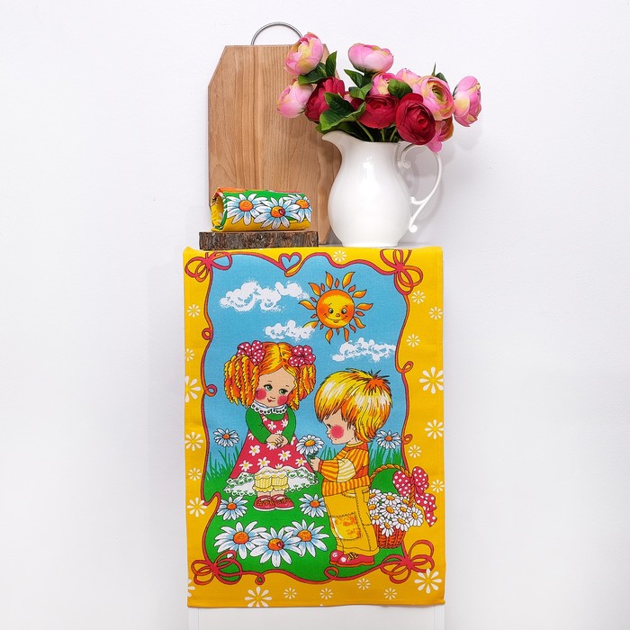 Полотенце 40х60см DomoVita "Друзья" жёлтый цвет МИКС