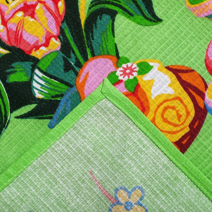 Набор полотенец DomoVita Настроение, цвет зелёный МИКС вафля 45х60 см, 3 шт в коробке