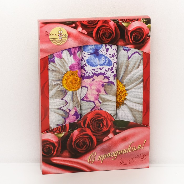 Набор полотенец DomoVita Марина 170 гр/м, 45х60 см 3шт в коробке, хл