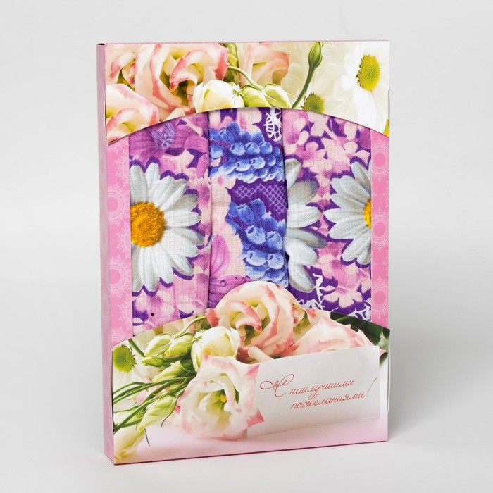 Набор полотенец DomoVita Марина 170 гр/м, 45х60 см 3шт в коробке, хл