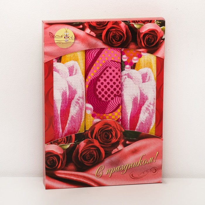 Набор полотенец DomoVita Валентина 50х60 см 3 шт в коробке