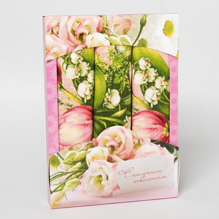 Набор полотенец DomoVita Скарлет, 50х60 см 3 шт в коробке