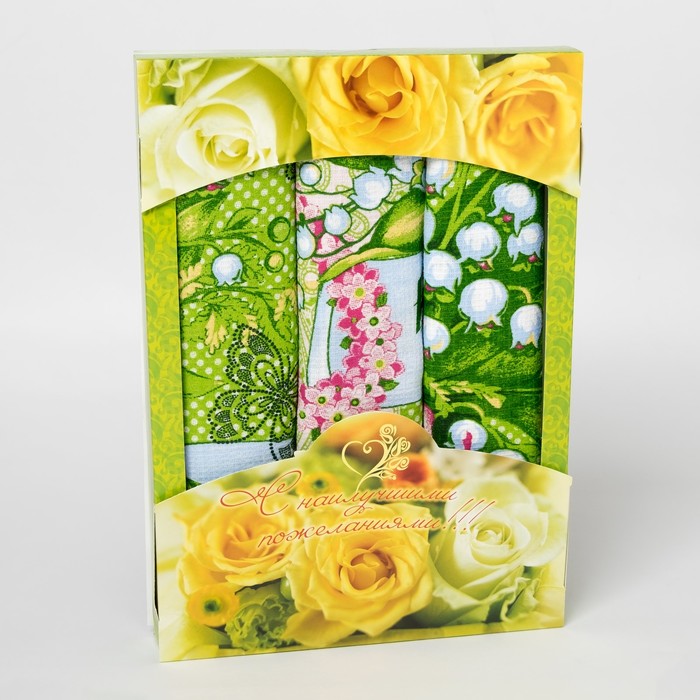 Набор полотенец DomoVita Нежность, 50х60 см, 3 шт в коробке