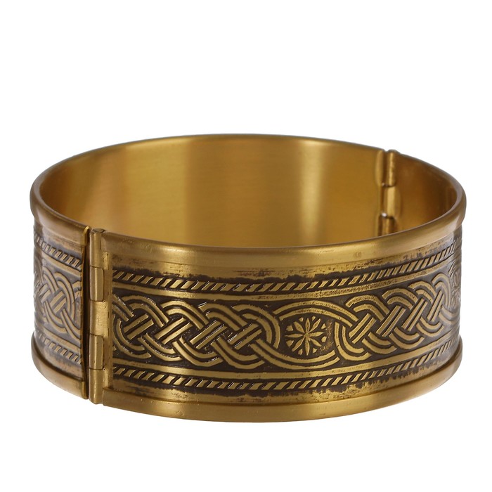 Браслет «Полисть» H 25 мм D 57,61,65 мм латунь