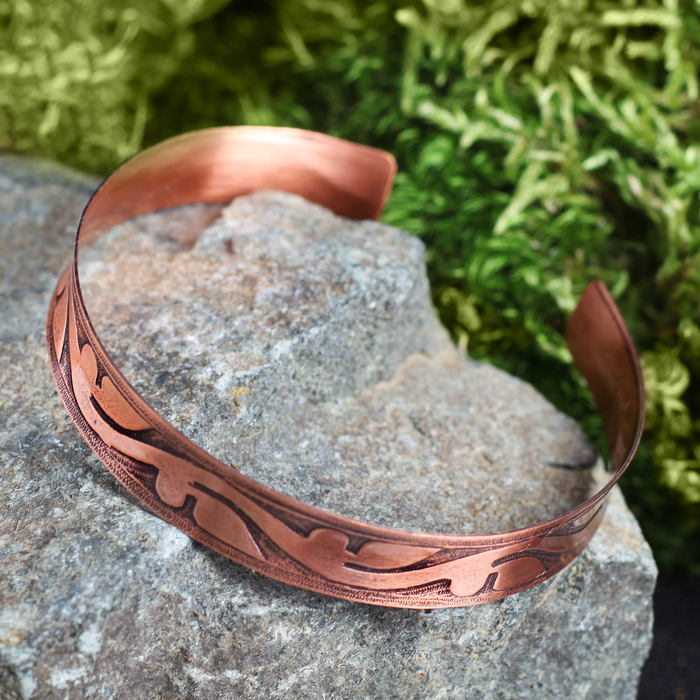 Браслет вогнутый «Всходы» H 10 мм, D 55-75 мм медь