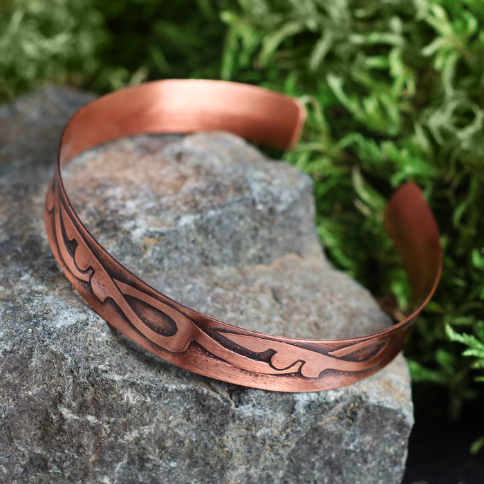 Браслет вогнутый «Добрый урожай» H 10 мм, D 55-75 мм медь