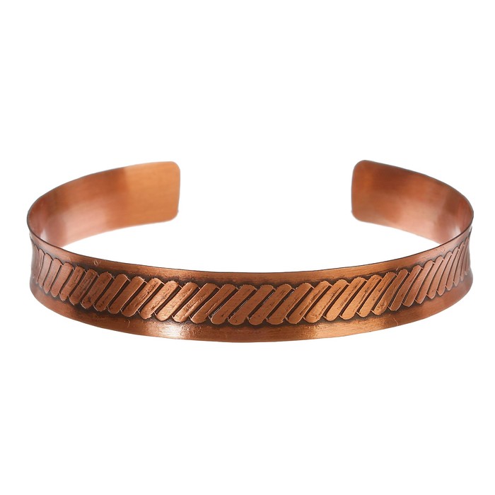 Браслет вогнутый «Распаханное поле» H 10 мм, D 55-75 мм медь