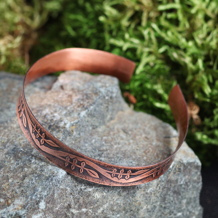 Браслет вогнутый «Рябинушка» H 10 мм, D 55-75 мм медь
