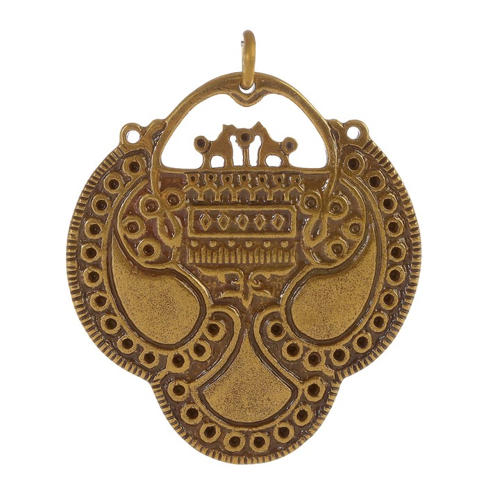 Кольцо височное «Вятичское», H50мм, L45мм, латунь