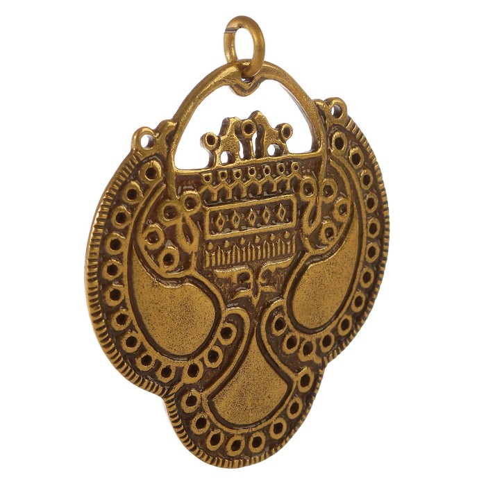 Кольцо височное «Вятичское», H50мм, L45мм, латунь