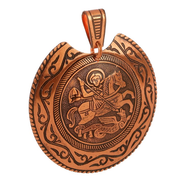 Колт накладной «Георгий Победоносец» D 52 мм, D вставки 36 мм медь