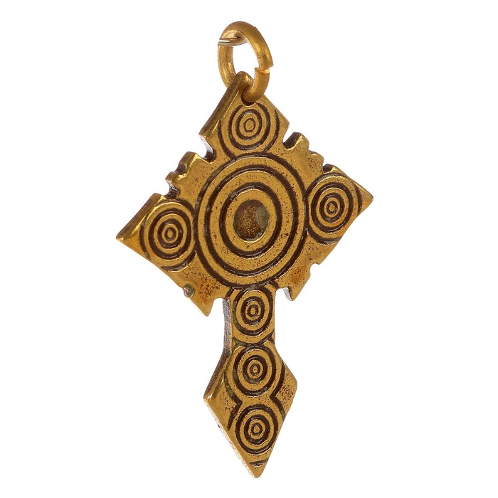 Монастырский костяной крест H 37 мм, L 27 мм латунь