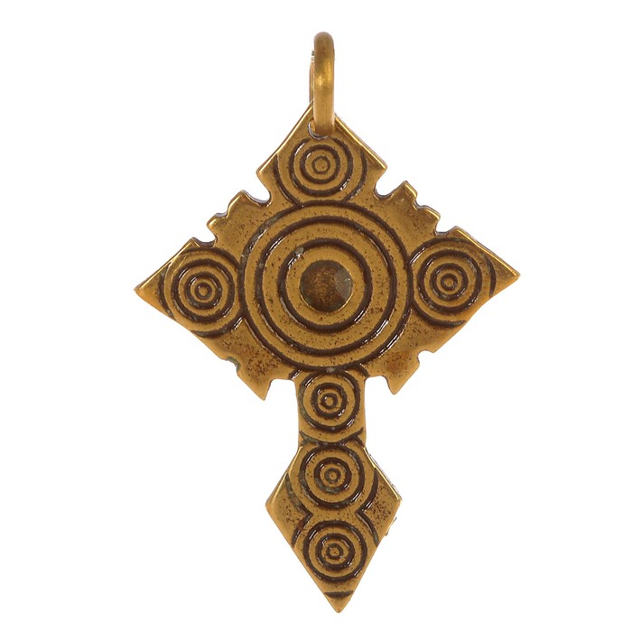 Монастырский костяной крест H 37 мм, L 27 мм латунь