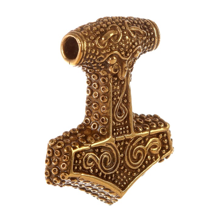 Подвеска «Мьёльнир» H 36 мм, L 30 мм латунь