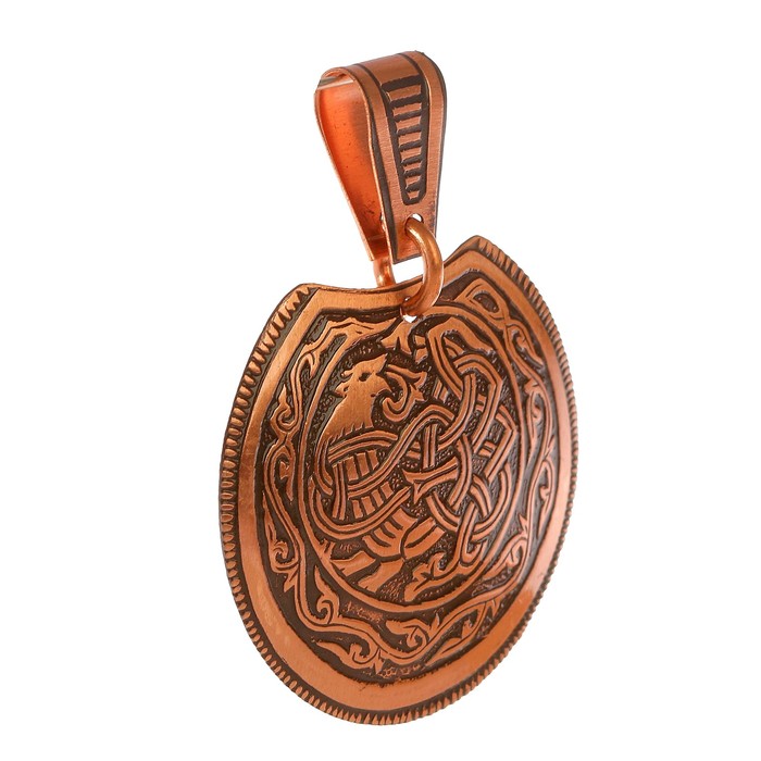 Подвеска «Огненная лисица» D 34 мм медь