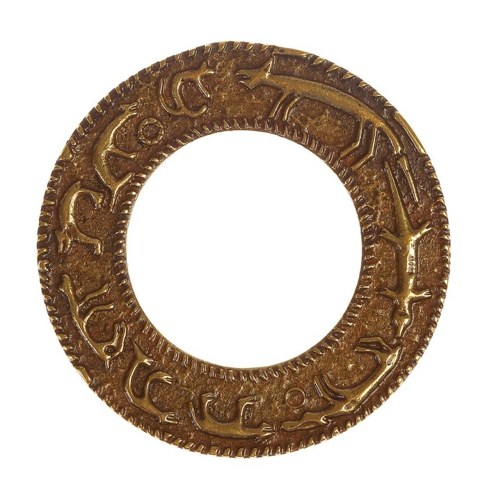 Подвеска «Промысловый календарь Коми» D 39 мм латунь