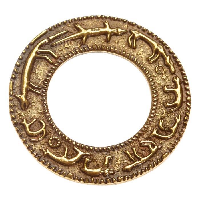 Подвеска «Промысловый календарь Коми» D 39 мм латунь