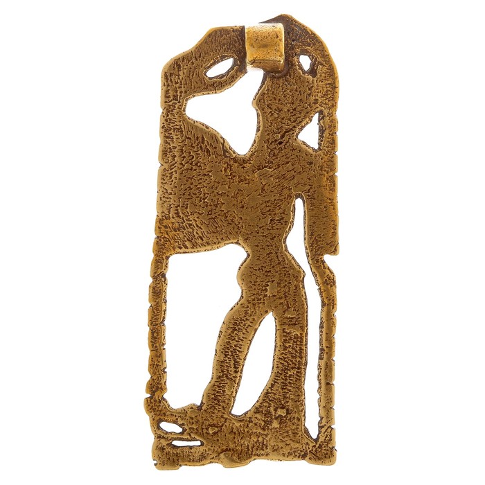 Подвеска «Человеколось на ящере» H 47 мм, L 20 мм латунь