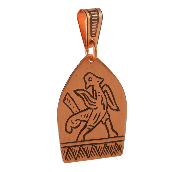Подвеска «Шагающая птица» H 37 мм L 27 мм медь