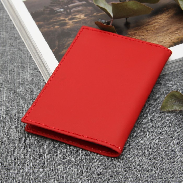 Визитница вертикальная, 1 ряд, 18 карт, наппа, цвет красный