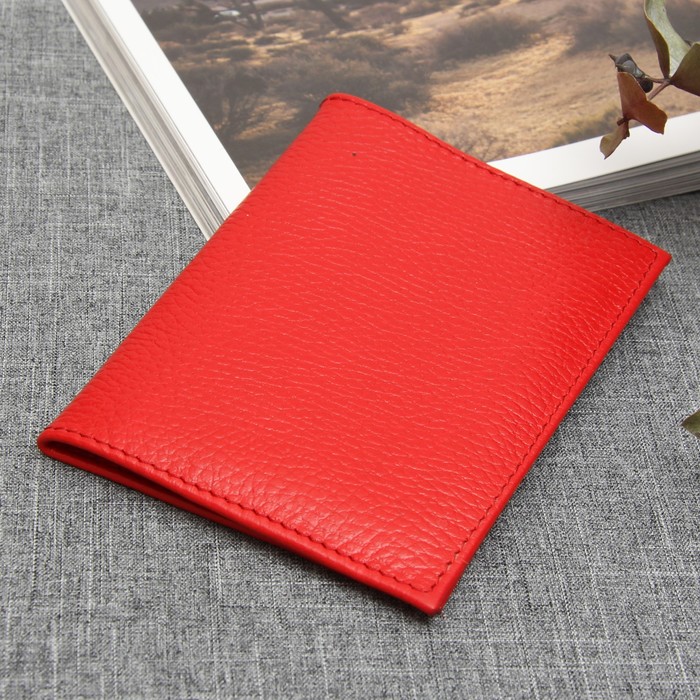 Обложка для автодокументов, 5 карманов для карт, флотер, цвет красный