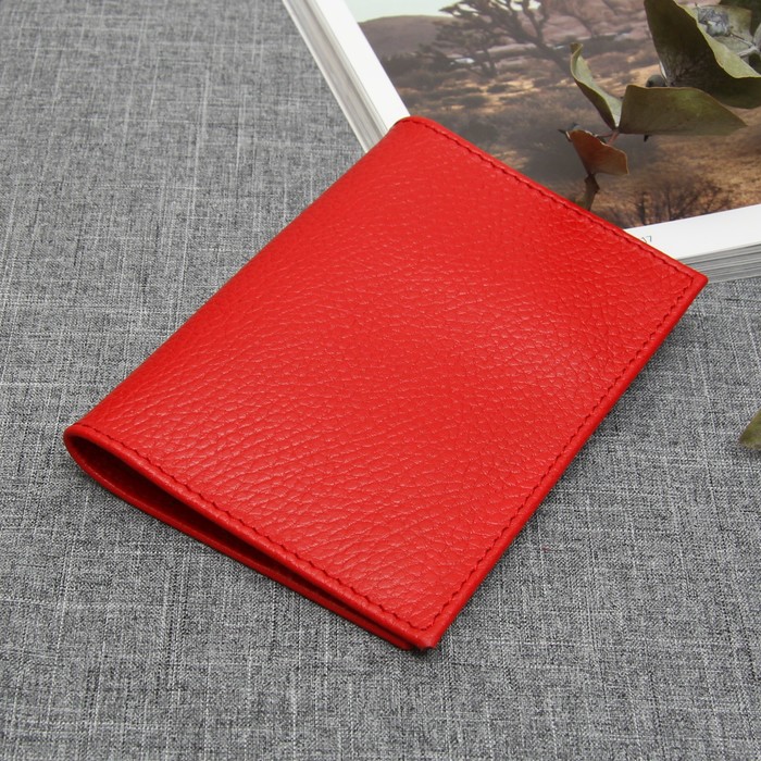 Обложка для паспорта, 5 карманов для карт, флотер, цвет красный